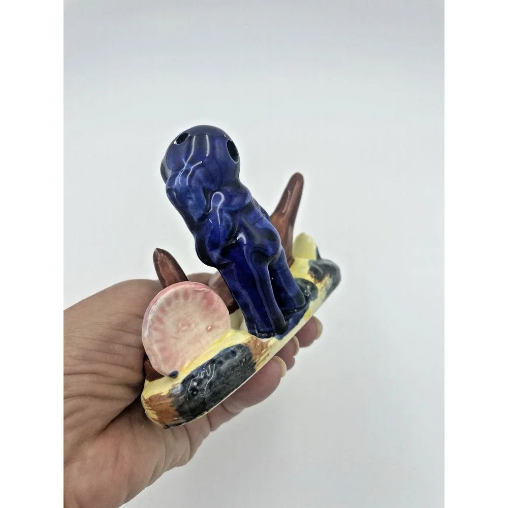 Vtg Japanese Ceramic Diver With Sunken Ship Aquarium Fishbowl‎ Bubbler  3x5
